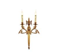 CXYWBD Fashion French Copper Creative Villa Living Bedside Room Decor Mirror Light Wall Lamp Indoor,