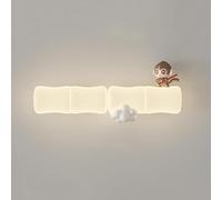 CXYWBD Kids Cartoon Panda/Monkey/Koala Light White Shape Hardwired Wall Lamp 3 Color Mode Rectangular Art Lighting Fixture for Children Room