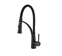 CXYWBD Kitchen Faucet Single Handle High Arc Kitchen Sink Faucet Deck Mounted Hot and Cold Water 2 FunctKitchen Faucets Commercial Brass Sink Taps,Black Economic Thriving