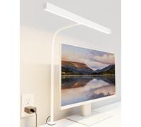 CXYWBD LED Eye Protection Desk Touch Control Dimmable Brightness, with USB Adapter Clip Lamp, Office and Home Suitable for bedrooms, Living Rooms, Offices, Book(White)