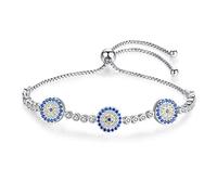 CXYWBD Lucky Evil Eye Tennis Bracelet 925 Sterling Silver Blue Stone Fatima Eye Men Bracelets Gifts For Women Turkey Jewelry