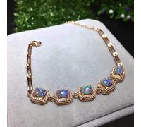 CXYWBD natural multicolor opal bracelet natural gemstone bracelet 925 bracelet elegant classic square women party fine jewelery