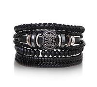 CXYWBD New Punk Adjustable Leather Bracelets For Men's Braided Pu Brown Life Tree Friendship Beads Bracelet Jewelry Gift