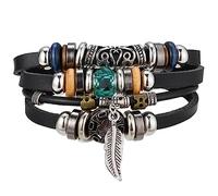 CXYWBD New Punk Adjustable Leather Bracelets For Men's Braided Pu Brown Life Tree Friendship Beads Bracelet Jewelry Gift