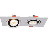 CXYWBD Nordic Adjustable Angle Downlight Double Head Background Gallbladder Grille Lamp Embedded Led Ceiling Light Spotlight Square Hidden Mall Living Room Office Wash Wall Do (Color : Neutr