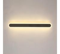 CXYWBD Rounded Corner Strip Lamp, Linear Metal Light with Acrylic Shade, Ultra-Thin Corridor Decorative Lighting Washer, LED, Black Long Wall Lamps T-155(Warm Light-black,60