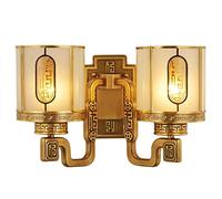 CXYWBD Sconces Lamps All Bedroom Bedside TV Background Antique Pure Copper Study Living Room Lamp Wall Lamps,One Color-Medium