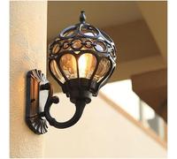 CXYWBD Traditional Classical Upside Down Lighting Fixture Mediterranean Style Single Head Lantern Lamp with IP54 Waterproof Outdoor V-intage Spherical Light Wall Sconces