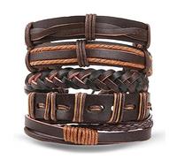 CXYWBD Vintage Bohemian Handmade Multilayer Leather Bracelet Set For Men Life Tree Wrap Bracelet Bangles Fashion Jewelry New