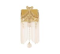 CXYWBD Vintage Brass Clear Cone Crystal Lamp Indoor Copper Wall Light Fixture for Hallway Bedroom Bedside Living Dinning Room T-155