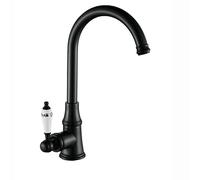 CXYWBD Vintage Brass Kitchen Faucet Mixer Tap with Hot and Cold Water Control Antique Look Single Hole for Kitchens Gold and Black Finish