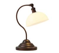 CXYWBD Vintage Cordless LED Table Lamp, 180° Swing Arm, White Lampshade, Dimmable, Rechargeable, Room, Bedroom, Bedside suitable for bedrooms, living rooms, offices, book(Oil Rubbed Bronze-White)
