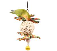 CXYYXF Bird Toys Hanging Natural Soft Sola Ball Natural Corn Husk Beak Chew Shred Colorful Forage Toys for Parrots, Cockatiel, Conure, Love Birds, Parakeets, Budgie and Other Small Birds