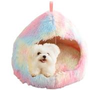 CXYYXF Cat Beds for Indoor Cats,Cat Cave for Cats and Small Medium Dogs and Pets, Cat House Tent, Cat Plush and Fluffy Beds, Cat Hideaway with Non-Slip Bottom (Colorful,X-Large)