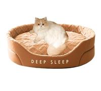 CXYYXF Cat Beds for Indoor Cats, Warming, Calming, Detachable and Machine Washable Pet Bed for Small Medium Large Dogs, with Removable Double-Sided Cushion (Brown,Medium)