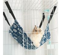 CXYYXF Cat Cage Hammock Bed Reversible Breathable Rattan Cool Sleeping Mat Pet Bed for Bunny Squirrel Ferret Puppy Rabbit Kitty Kitten Small Dogs (Blue,Large)