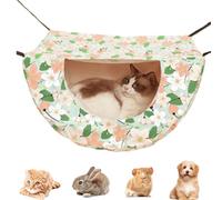 CXYYXF Cat Cage Hammock,Suitable for Indoor Cats Kitten Ferret Hamster Rabbit or Small Animals, 2 Level Comfortable Hammock Bed for Spring/Summer/Winter (Green)