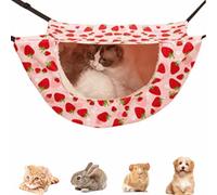 CXYYXF Cat Cage Hammock,Suitable for Indoor Cats Kitten Ferret Hamster Rabbit or Small Animals, 2 Level Comfortable Hammock Bed for Spring/Summer/Winter (Red)