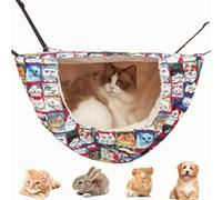 CXYYXF Cat Cage Hammock,Suitable for Indoor Cats Kitten Ferret Hamster Rabbit or Small Animals, 2 Level Comfortable Hammock Bed for Spring/Summer/Winter (Blue)