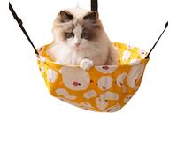 CXYYXF Cat Hammock Lounge Cat Hanging Bed for Cage Kennel Chair with Metal Frame, Adjustable Straps, Built-in Steel Support, Suitable for All Seasons (Yellow,Large)