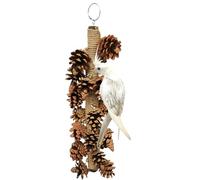 CXYYXF Parrot Toys Natural Pine Cones Bird Chew Toys Hanging Chewing Sticks Toys Bird Cage Toys for Conures Parakeets Cockatoo Cockatiel (with 18 Pinecones)