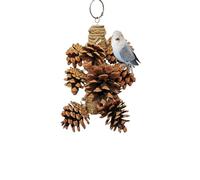 CXYYXF Parrot Toys Natural Pine Cones Bird Chew Toys Hanging Chewing Sticks Toys Bird Cage Toys for Conures Parakeets Cockatoo Cockatiel (with 8 Pinecones)