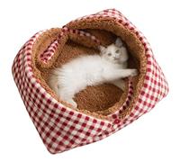 CXYYXF Self-Warming Cat Bed Mat for Cats Small Dogs, Function 4 in 1 Soft Plush, Washable Reversible Pet Mat Autumn Winter Indoor Snooze Sleeping for Kittens Puppy Dog (Red,Large)