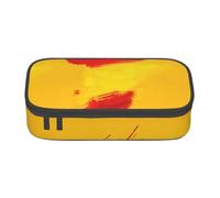 Cxzmnba Abstract Spanish Flag Pencil Case for Boys and Girls, Back-to-School Essential, Student Supplies, Pencil Bag