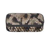 Cxzmnba Classic Snake Skin Pencil Case for Boys and Girls, Back-to-School Essential, Student Supplies, Pencil Bag