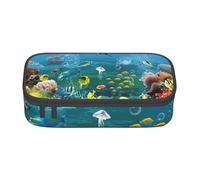 Cxzmnba Colored Undersea World Pencil Case for Boys and Girls, Back-to-School Essential, Student Supplies, Pencil Bag