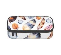 Cxzmnba Colorful Peacock Feather Print Pencil Case for Boys and Girls, Back-to-School Essential, Student Supplies, Pencil Bag