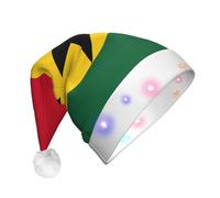 Cxzmnba Flag of Ghana LED Christmas Hat, Unisex Light Up Santa Cap for Adults, Holiday & Party & New Year Gift