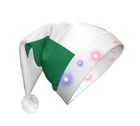 Cxzmnba Flag of Nigeria LED Christmas Hat, Unisex Light Up Santa Cap for Adults, Holiday & Party & New Year Gift