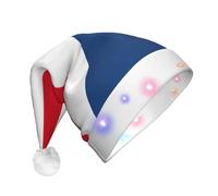 Cxzmnba Flag of the Czech Republic LED Christmas Hat, Unisex Light Up Santa Cap for Adults, Holiday & Party & New Year Gift