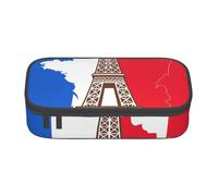 Cxzmnba France Flag Eiffel Tower Outl Pencil Case for Boys and Girls, Back-to-School Essential, Student Supplies, Pencil Bag