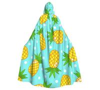 Cxzmnba Fresh Pineapple Unisex Cosplay Costume Halloween Hooded Cape Cloak for Party Dress Up Full-Length Uniform Robe