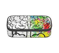 Cxzmnba Geometry Brain Image with Science Pencil Case for Boys and Girls, Back-to-School Essential, Student Supplies, Pencil Bag