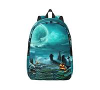 Cxzmnba Horror Pumpkin Cemetery Backpack with Adjustable Strap, Perfect for Work, Travel, University, Fashion Bag