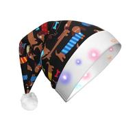 Cxzmnba I Love My Dog Dachshunds LED Christmas Hat, Unisex Light Up Santa Cap for Adults, Holiday & Party & New Year Gift