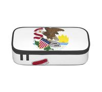 Cxzmnba Illinois State Flag Pencil Case for Boys and Girls, Back-to-School Essential, Student Supplies, Pencil Bag