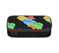 Cxzmnba Italy Map Colored Region Pencil Case for Boys and Girls, Back-to-School Essential, Student Supplies, Pencil Bag