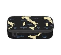 Cxzmnba Italy Map with Sea Names Pencil Case for Boys and Girls, Back-to-School Essential, Student Supplies, Pencil Bag