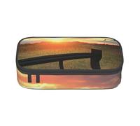 Cxzmnba Lonely Bench Sunset Pencil Case for Boys and Girls, Back-to-School Essential, Student Supplies, Pencil Bag