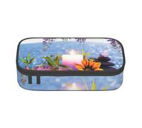 Cxzmnba Massage Stones with Daisy Pencil Case for Boys and Girls, Back-to-School Essential, Student Supplies, Pencil Bag