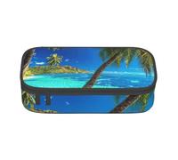 Cxzmnba Ocean Tropical Island Pencil Case for Boys and Girls, Back-to-School Essential, Student Supplies, Pencil Bag
