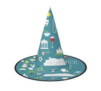 Cxzmnba Pack of 2, Greek Culture Symbols Party Hat, Halloween Hat, Festival Essentials, Fancy Dress & Cosplay, One Size