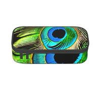 Cxzmnba Peacock Feather Pencil Case for Boys and Girls, Back-to-School Essential, Student Supplies, Pencil Bag