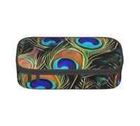 Cxzmnba Peacock Feather Pencil Case for Boys and Girls, Back-to-School Essential, Student Supplies, Pencil Bag