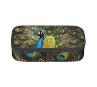 Cxzmnba Peacock Feather Pencil Case for Boys and Girls, Back-to-School Essential, Student Supplies, Pencil Bag