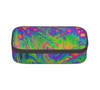 Cxzmnba Rainbow Color Abstract Illustration Pencil Case for Boys and Girls, Back-to-School Essential, Student Supplies, Pencil Bag